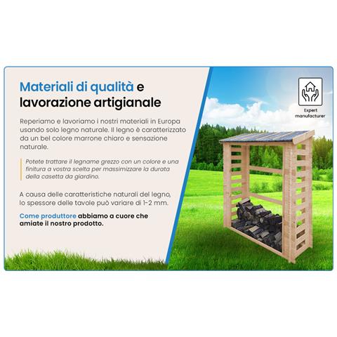 Legnaia Da Esterno In Legno - 86x184xa200 Cm / 2 M3 M201 - Foto 2