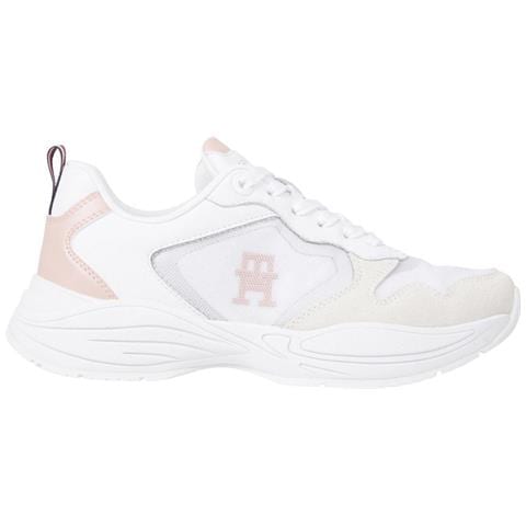 Sporty Runner Sport Shoe Sneakers Pelle Scarpe Donna Bianco Eu 38, Fw0fw06952 Ybs - Foto 1