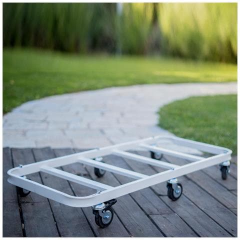 Carrello Per Vasi In Cemento E Terracotta Bianco - Foto 4