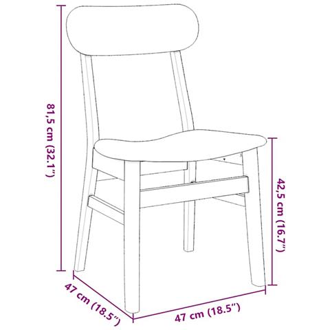 Sedie da Pranzo con Cuscini 2 pz Bianco Legno Massello di Hevea - Foto 2