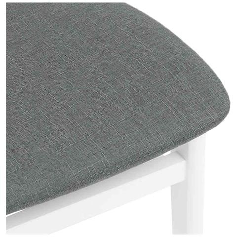 Sedie da Pranzo con Cuscini 2 pz Bianco Legno Massello di Hevea - Foto 10