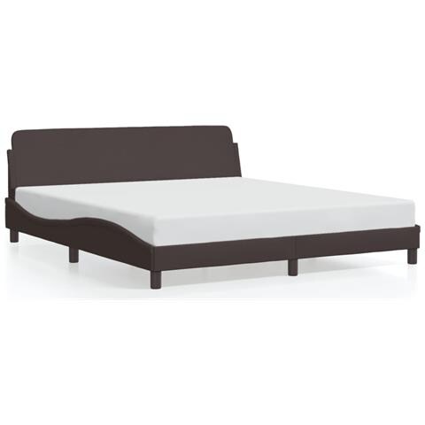Giroletto Senza Materasso Marrone Scuro 160x200 Cm Tessuto - Foto 2