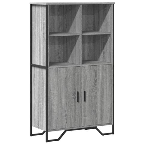 Credenza Grigio Sonoma 79,5x35,5x137,5 Cm In Truciolato - Foto 2