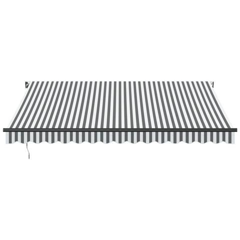 Lusso Casadino -  Tenda Da Sole Retrattile Manuale Antracite E Bianco 400x350 Cm - Foto 2