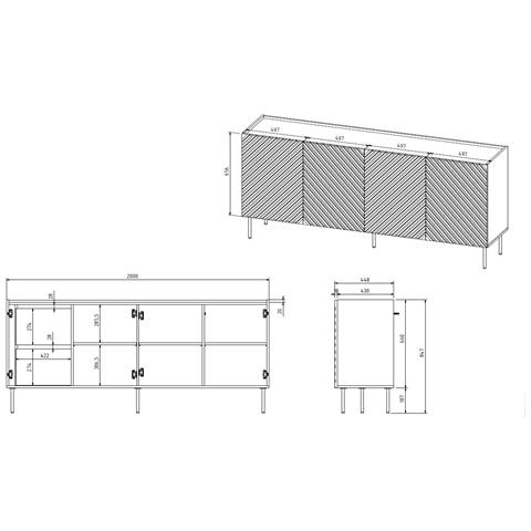 4D2SZ ONDA cassettiera 200x45x85 nero - Foto 2