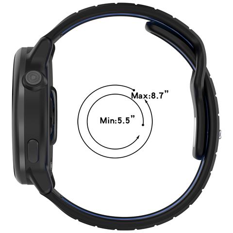 Elegante Cinturino Di Ricambio Da 22 Mm Per Garmin Vivoactive 6 Black+grey - Foto 7