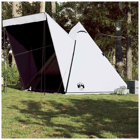 Tenda Familiare Tipi 6 Persone Bianca Tessuto Impermeabile - Foto 2