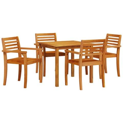 Set da pranzo da giardino 5 pezzi in legno massello di acacia - Foto 1
