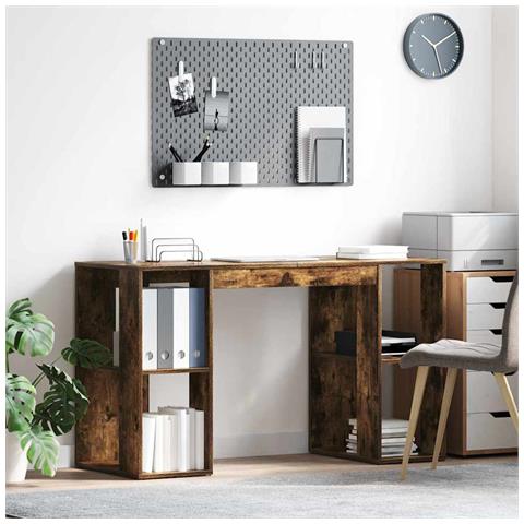Scrivania Marrone Rovere affumicato Legno massello Media - Foto 2