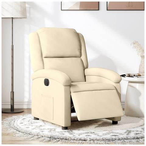 Poltrona Elettrica Reclinabile Crema in Tessuto - Foto 2