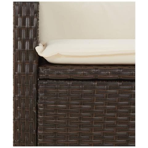 Sedia Reclinabile da Giardino con Cuscini Marrone in Polyrattan - Foto 9