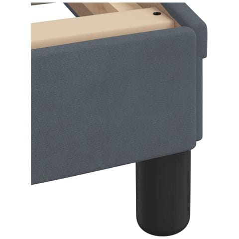 Giroletto senza Materasso Grigio Scuro 100x200 cm Velluto - Foto 9