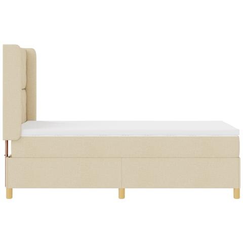 Letto a Molle con Materasso e LED Crema 100x200 cm Tessuto - Foto 9