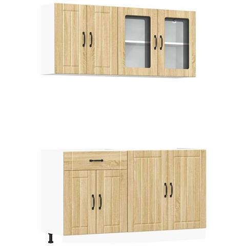 Set Mobili da Cucina 4 pz Kalmar Rovere Sonoma in Truciolato - Foto 1