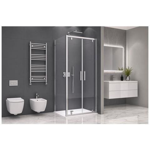 Box Doccia 2 Lati 70x120 Cm Fisso + Due Battenti H195 Cm Iole Cromato - Foto 6