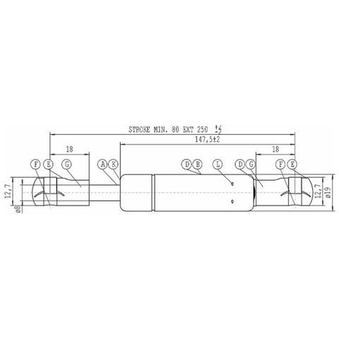 Molla A Gas Estensione Max 250mm 750 N Adattabile Al Riferimento Originale Deutz-fahr M600 04429617/8 - Foto 2