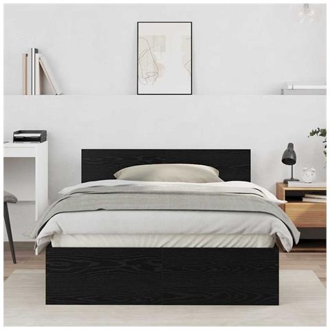 Struttura letto con testata Rovere Nero 120 x 190 cm - Foto 2
