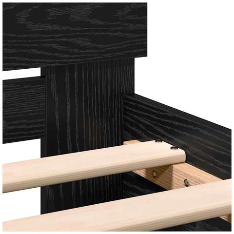 Struttura letto con testata Rovere Nero 120 x 190 cm - Foto 9