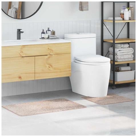 Tappeto da bagno 2 pcs Crema 50 x 50 cm Polipropilene - Foto 2