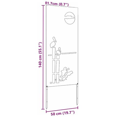 Schermo per privacy in giardino Traforo Argento 50 x 140 cm - Foto 9