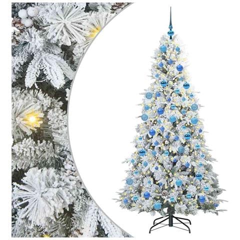 Albero di Natale Artificiale con Rami Pieghevoli Bianco 180 cm - Foto 1