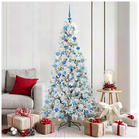 Albero di Natale Artificiale con Rami Pieghevoli Bianco 180 cm - Foto 2