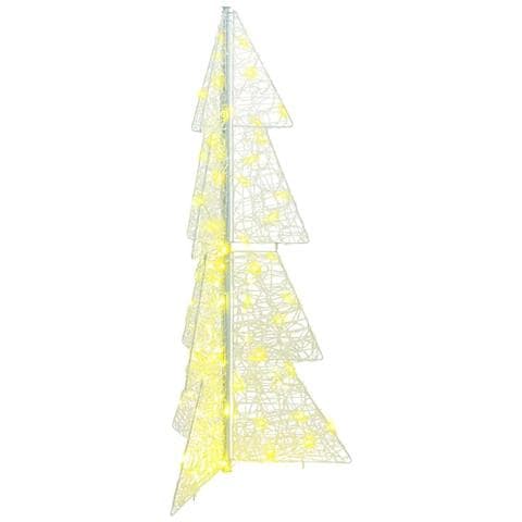 Albero di Natale con 100 LED Bianco caldo 120 cm Acrilico - Foto 1