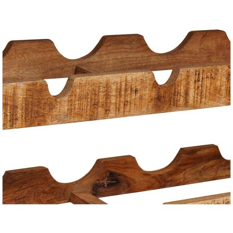 Portabottiglie 100 x 45 x 33 cm Legno di Mango Grezzo Massiccio - Foto 9