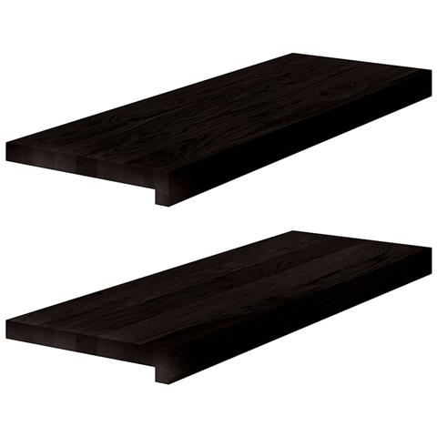Gradini 2 pz Marrone Scuro 70x30x2 cm Legno Massello Rovere - Foto 1