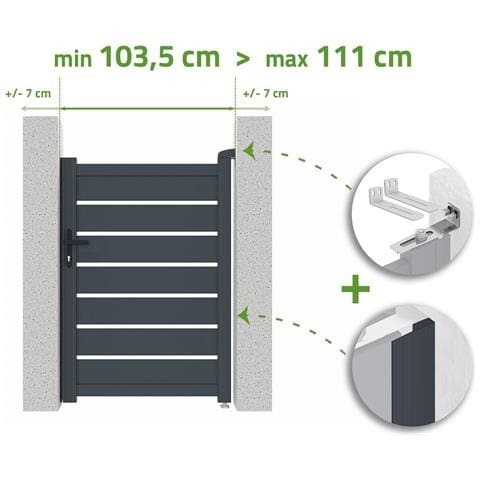 Cancello Regolabile Larghezza 1m Vogel H. 140cm Alluminio Grigio - Foto 1