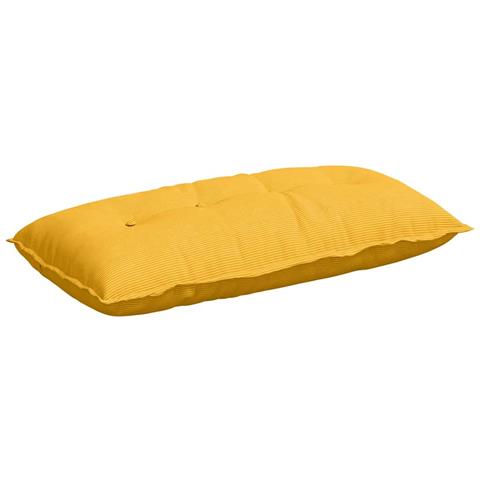 Cuscino per Schiena Giallo Chiaro 100 x 50 cm Tessuto in Cords - Foto 1