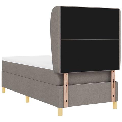 Letto con molle e materasso Grigio Scuro 90x190 cm Tessuto - Foto 9