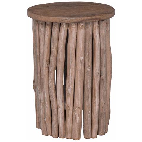 Pouf Naturale 30 x 30 x 45 cm Legno di teak solido - Foto 1