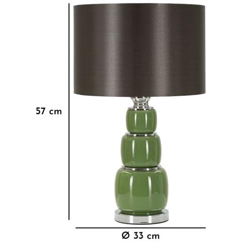 Lampada Da Tavolo Eva Three In Vetro Bianco E Grigio Con Paralume In Tessuto — Ø 33 Cm - Foto 6