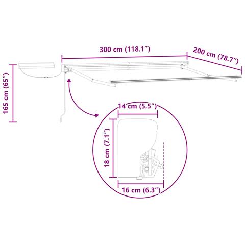 Struttura della tenda elettrica retrattile Bianco 3 x 2 m - Foto 9