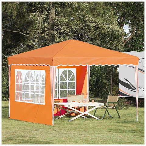 Tenda per feste a pop-up 288 x 288 x 245 cm Arancione - Foto 2