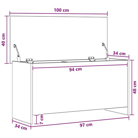 Cassa di stoccaggio con archiviazione Bianco 100 x 40 x 50 cm - Foto 7