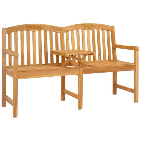 Panchina in legno intagliata a mano Naturale 150,5 x 60 x 95 cm - Foto 1