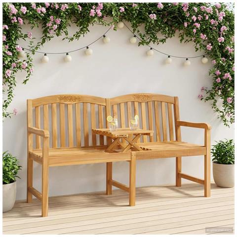 Panchina in legno intagliata a mano Naturale 150,5 x 60 x 95 cm - Foto 2