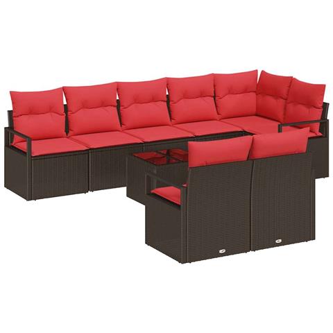 Set di divani 9 pcs Marrone polyrattan - Foto 1