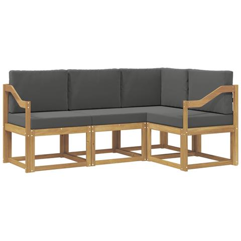 Set di divani da esterno con cuscino 4 pcs Bianco e Antracite - Foto 1