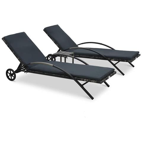 Lettini Prendisole con Tavolo in Polyrattan Antracite - Foto 1