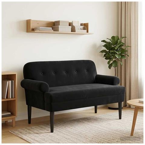 Loveseat con bottoni imbottiti Nero 120 x 66 x 78 cm - Foto 2