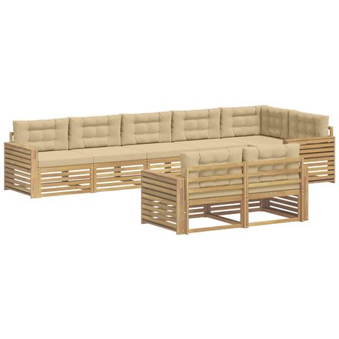 Set di divani da esterno 8 pcs Bianco e Beige - Foto 1