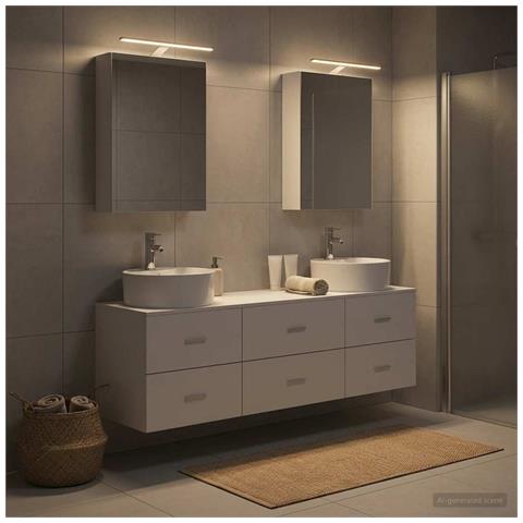 Set di mobili per il bagno 5 pcs Bianco - Foto 2
