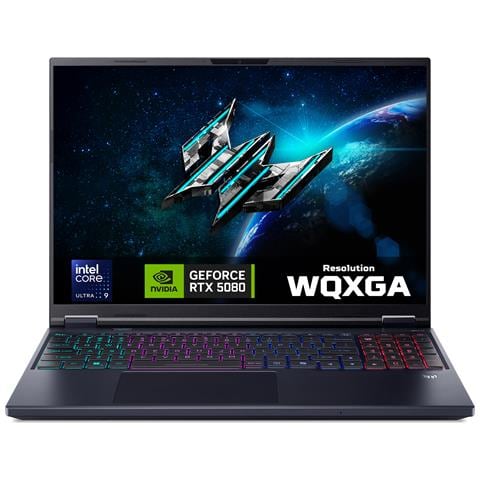 Predator HELIOS 16 U9 290HX 32GB 1TB 5080 BLK Intel Core Ultra 9 290HX Plus Computer portatile 40,6 cm (16") WQXGA DDR5-SDRAM SSD NVIDIA GeForce RTX 5080 Laptop GPU Wi-Fi 6E (802.11ax) Windows 11 Home Inglese UK Nero - Foto 1