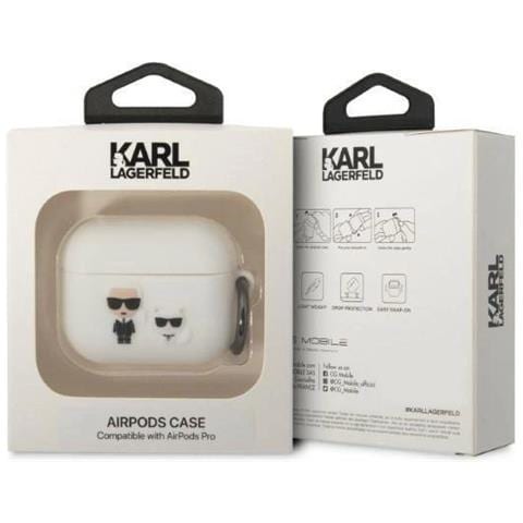 Karl Lagerfeld Klacapsilkcw Custodia Airpods Pro Bianca /bianche Silicone Karl & Choupette - Foto 1
