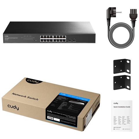 16-Port Gigabit Cloud Easy-Managed Switch with 2 SFP, GS1016ES2 1.0 Gestito L2 Gigabit Ethernet (10/100/1000) Nero - Foto 2