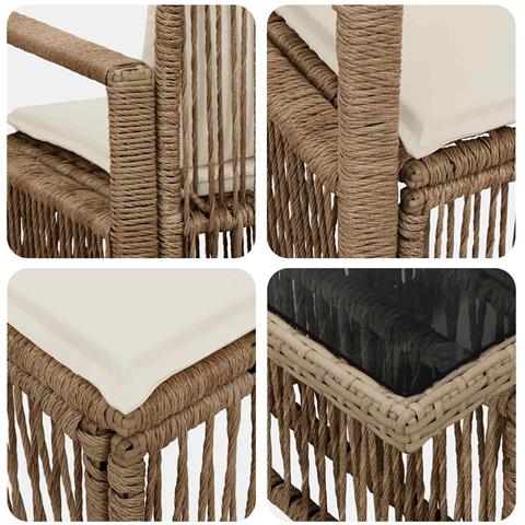 Set Divano da Giardino 8 pz Beige e Bianco Crema polyrattan - Foto 10