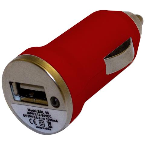 Adattatore Autoaccendisigari Caricabatterie Auto - Rosso - Usb - Foto 1